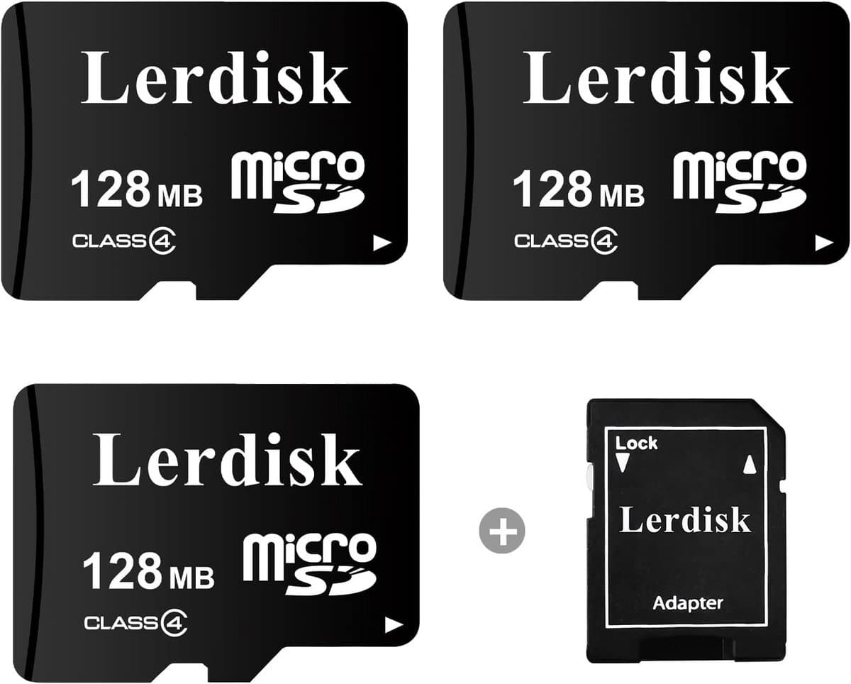 Micro SD Kaart 128 MB Bulk Pakket van 3 Stuks Lage Capaciteit voor MP3 en Oude Apparaten