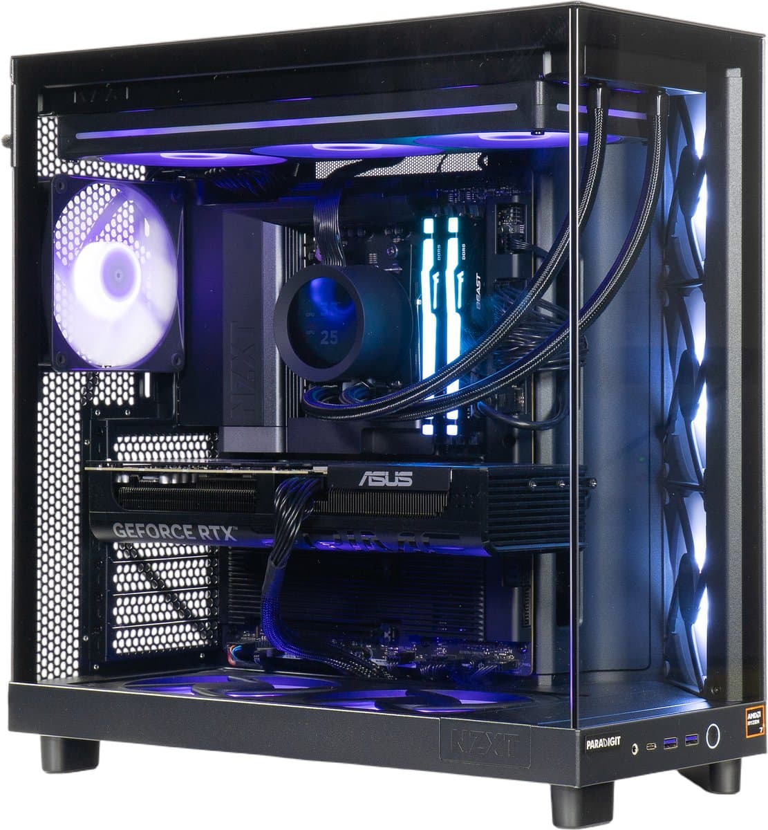 Midnight Surge - AMD® Ryzen R7 9700X (Ryzen 9000 series) - 32GB DDR5 RAM - 2TB M.2 SSD - RTX 5070 12GB - Windows 11 Home