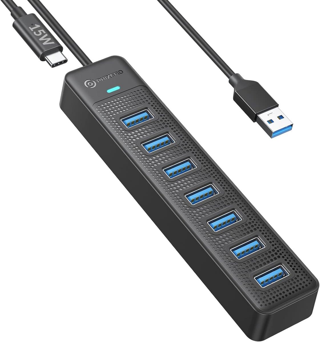 USB Hub 7 Poorts met USB C Voedingspoort - Compatibel met Alle USB Apparaten