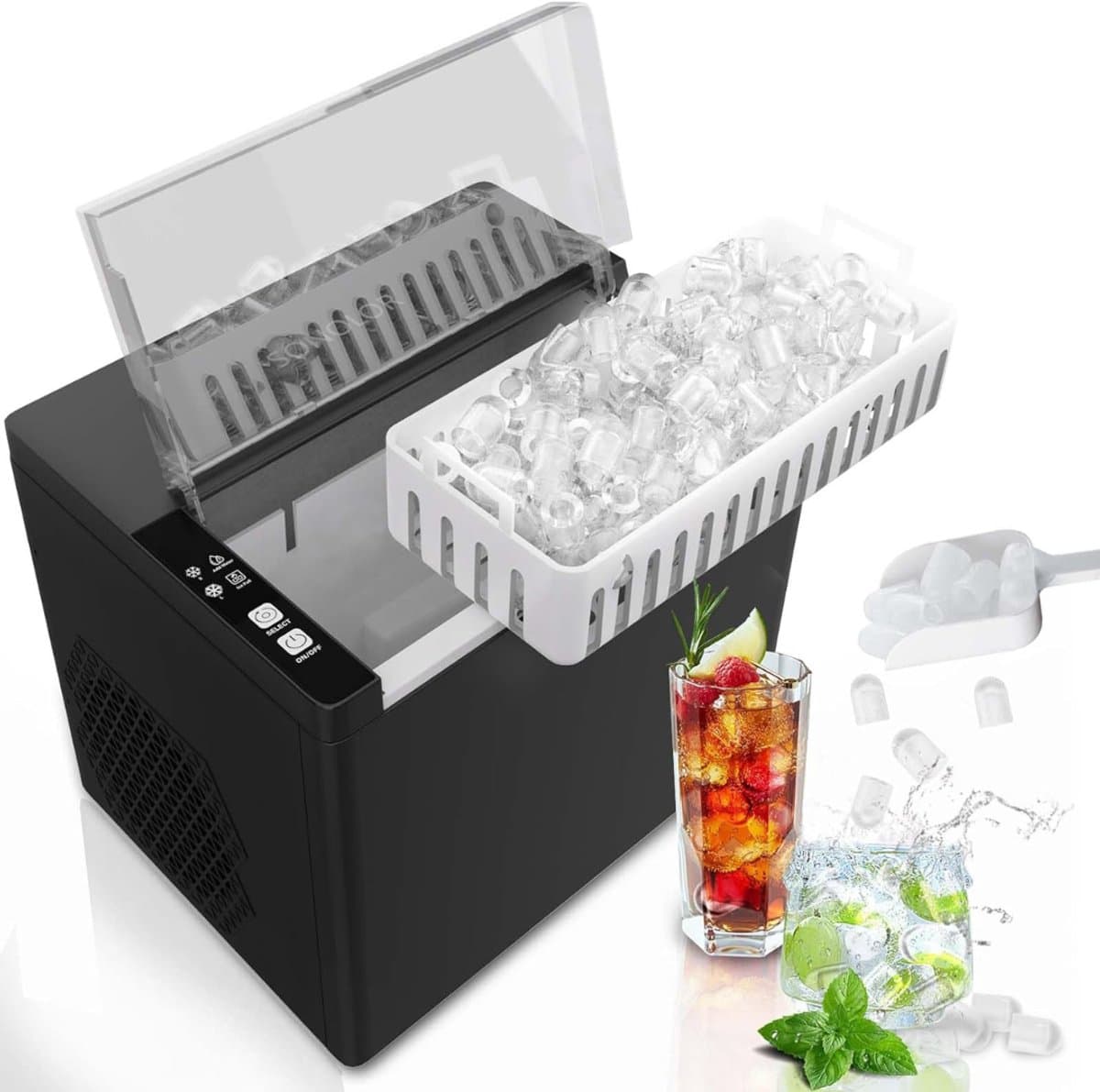 RVV® Ijsblokjesmachine - ijsmachine -ijsblokjesmakers - 9 ijsblokjes in 6 minuten -Zwart - 26 cm x 29 cm x 27 cm