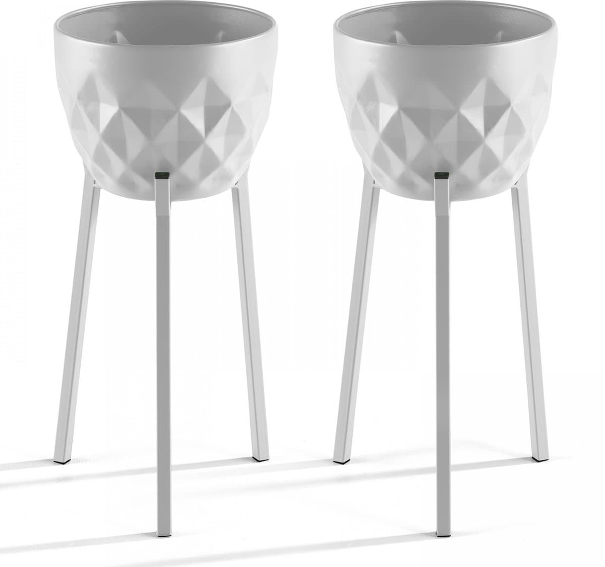 Oviala - Set van 2 wit bloempotten - Palavas