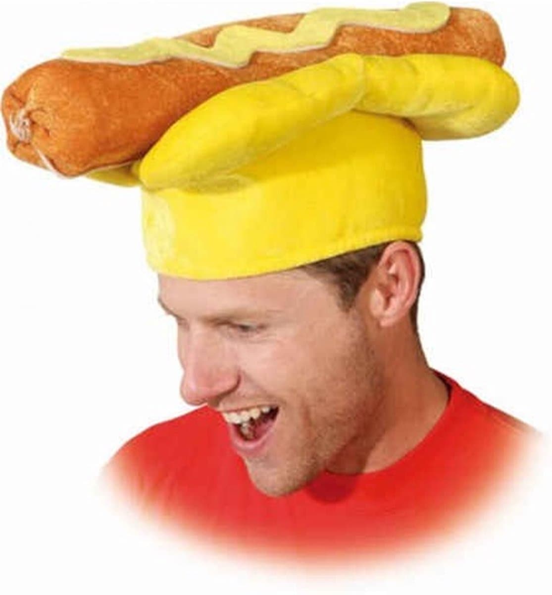 Orlob Hotdog hoed geel met mosterd one size