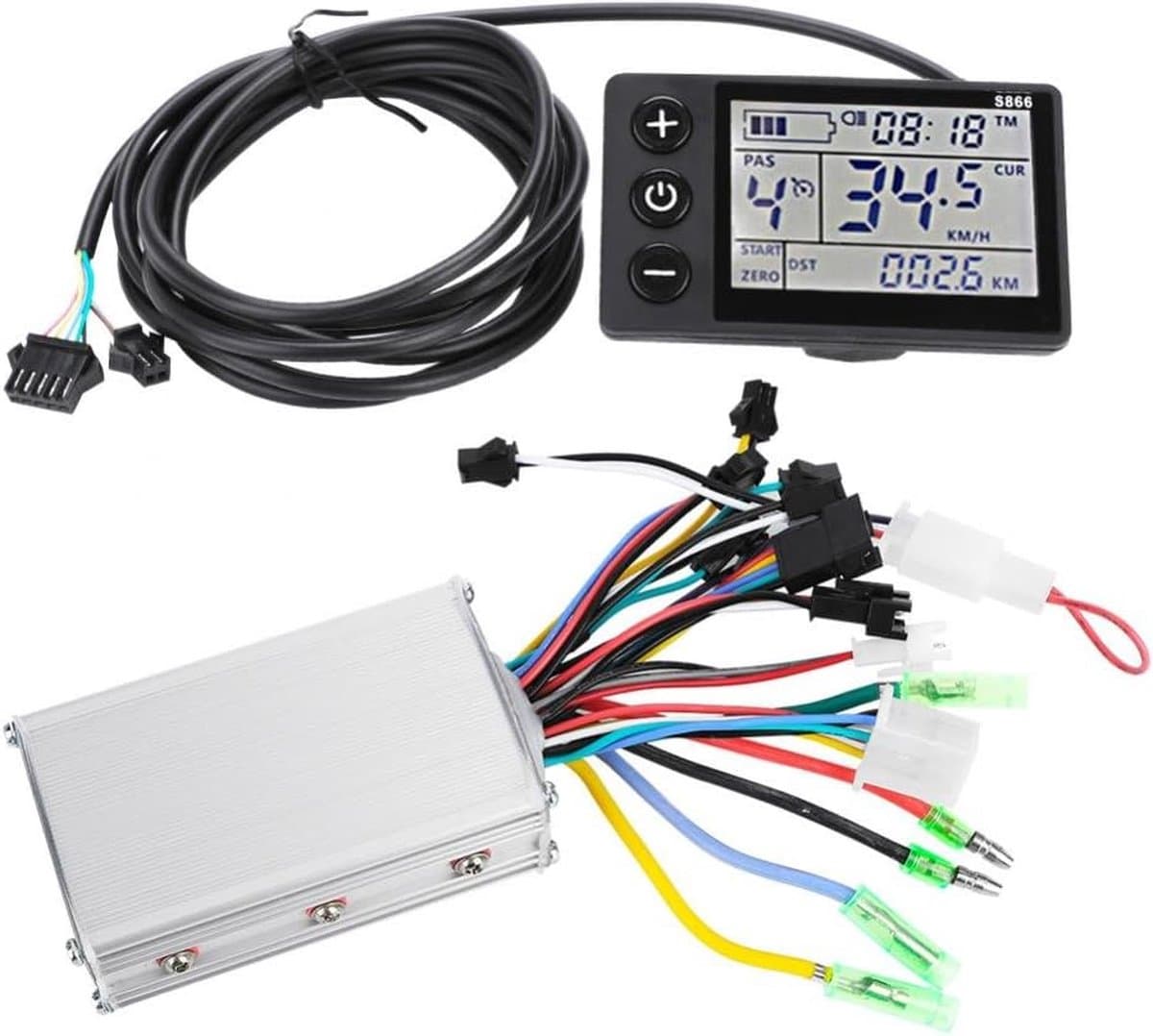 Kunray ebike controller 48 v lcd e bike display speed controller voor borstelloze motoren 24 v 36 v 350 w 500 w fiets conversie kits [s866 250w]