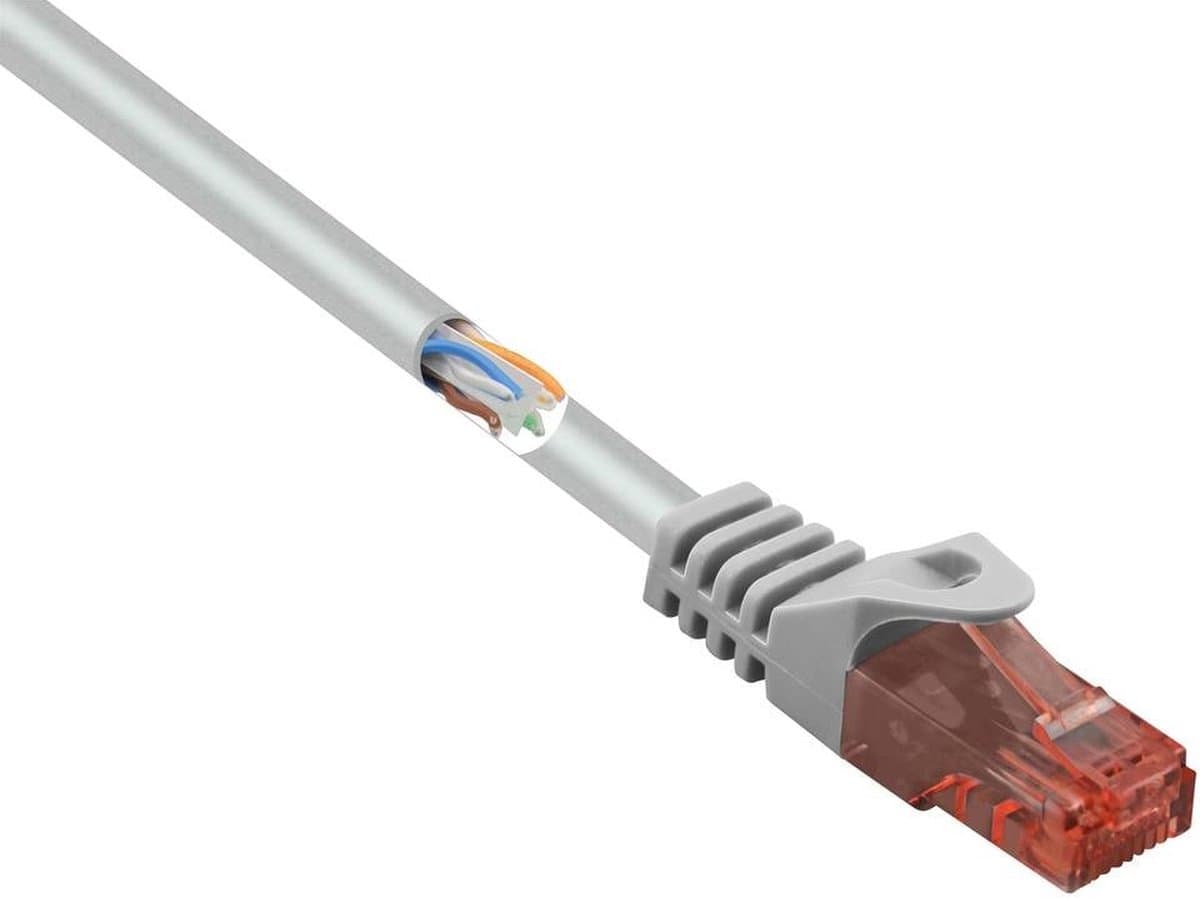 Renkforce RF-5047522 RJ45 Netwerkkabel, patchkabel CAT 6 U/UTP 3.00 m Grijs Snagless, Halogeenvrij 1 stuk(s)