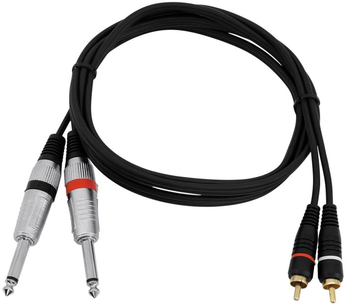 OMNITRONIC Adapter Cable 2xJack/2xRCA 1.5m bk