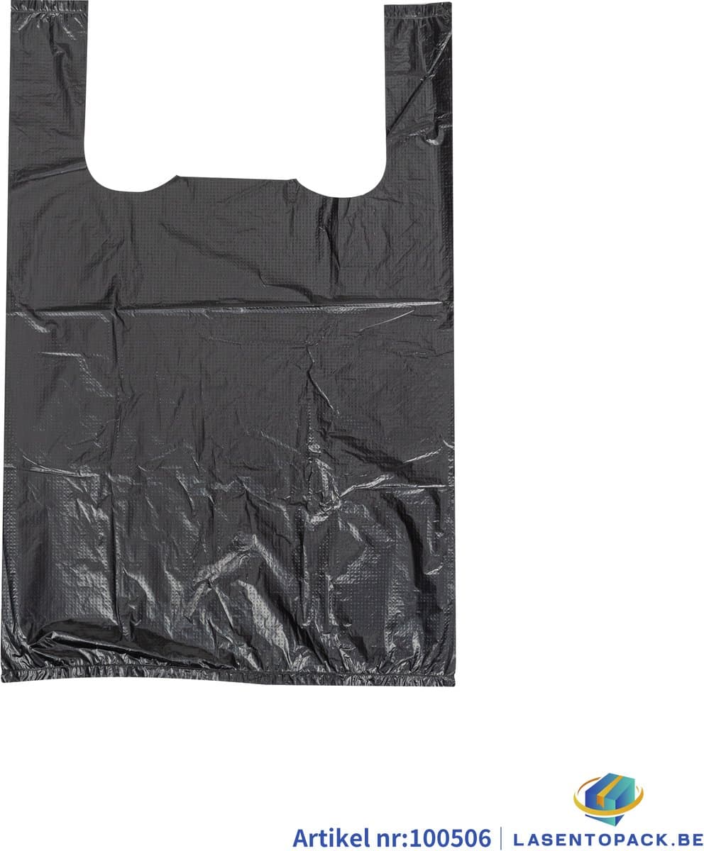 200 stuks Hemddraagtassen Hemdtasjes Draagtassen Winkelzakken 20cm x 30cm Kleur Zwart Hemd tasje