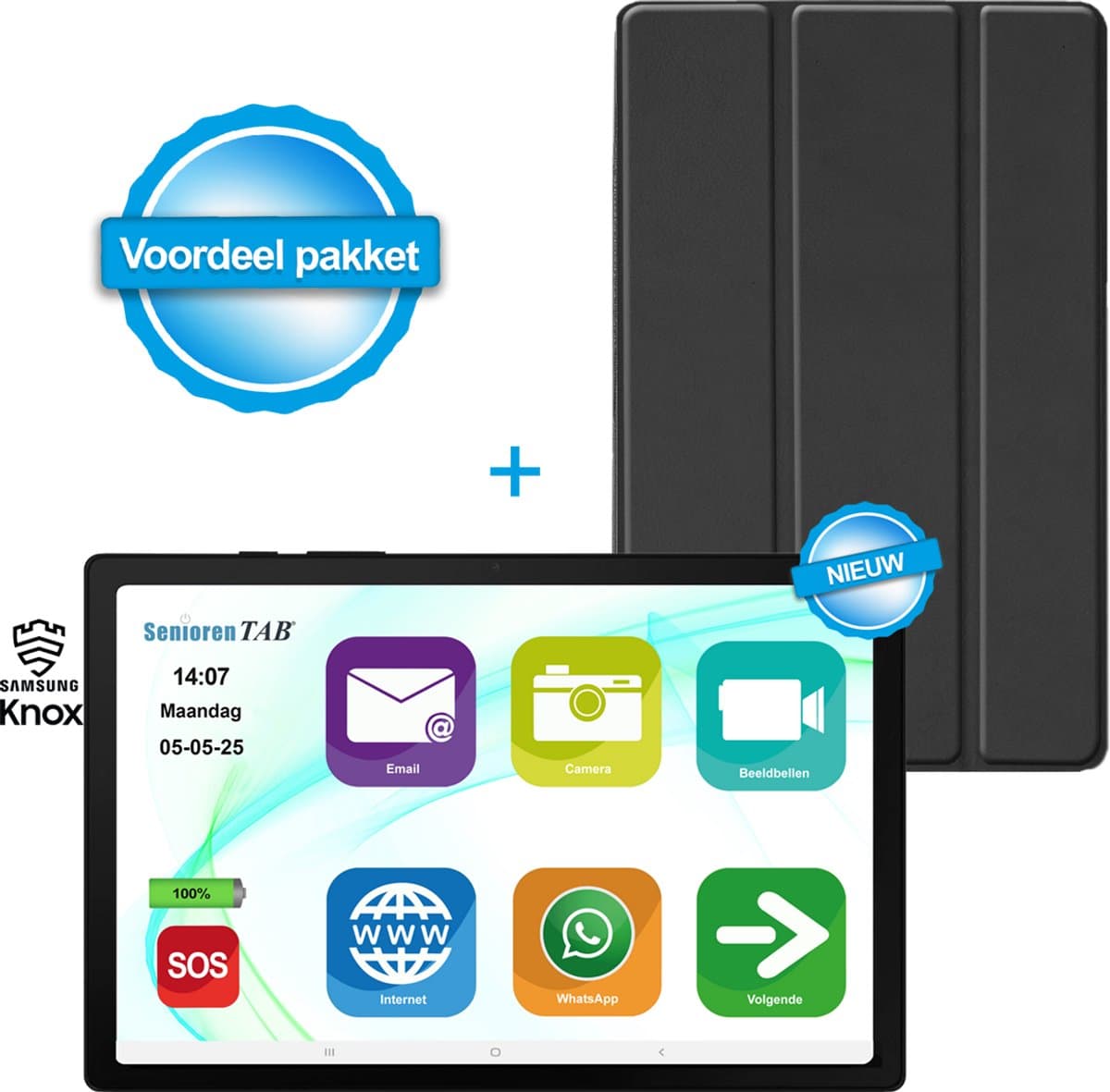 SeniorenTAB tablet Plus Voordeelpakket - Op basis van Samsung - 64GB - Wifi - 11 inch - inclusief beschermhoes