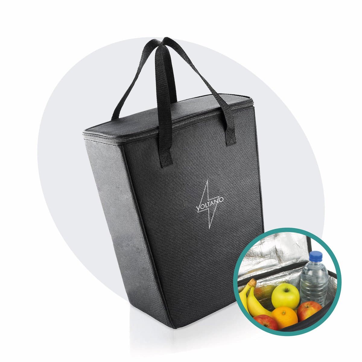 Voltano Koeltas Voor Fietstas Of Rugtas - Inleg Koeltas - Boodschappentas Opvouwbaar - Zwart - 20 Liter