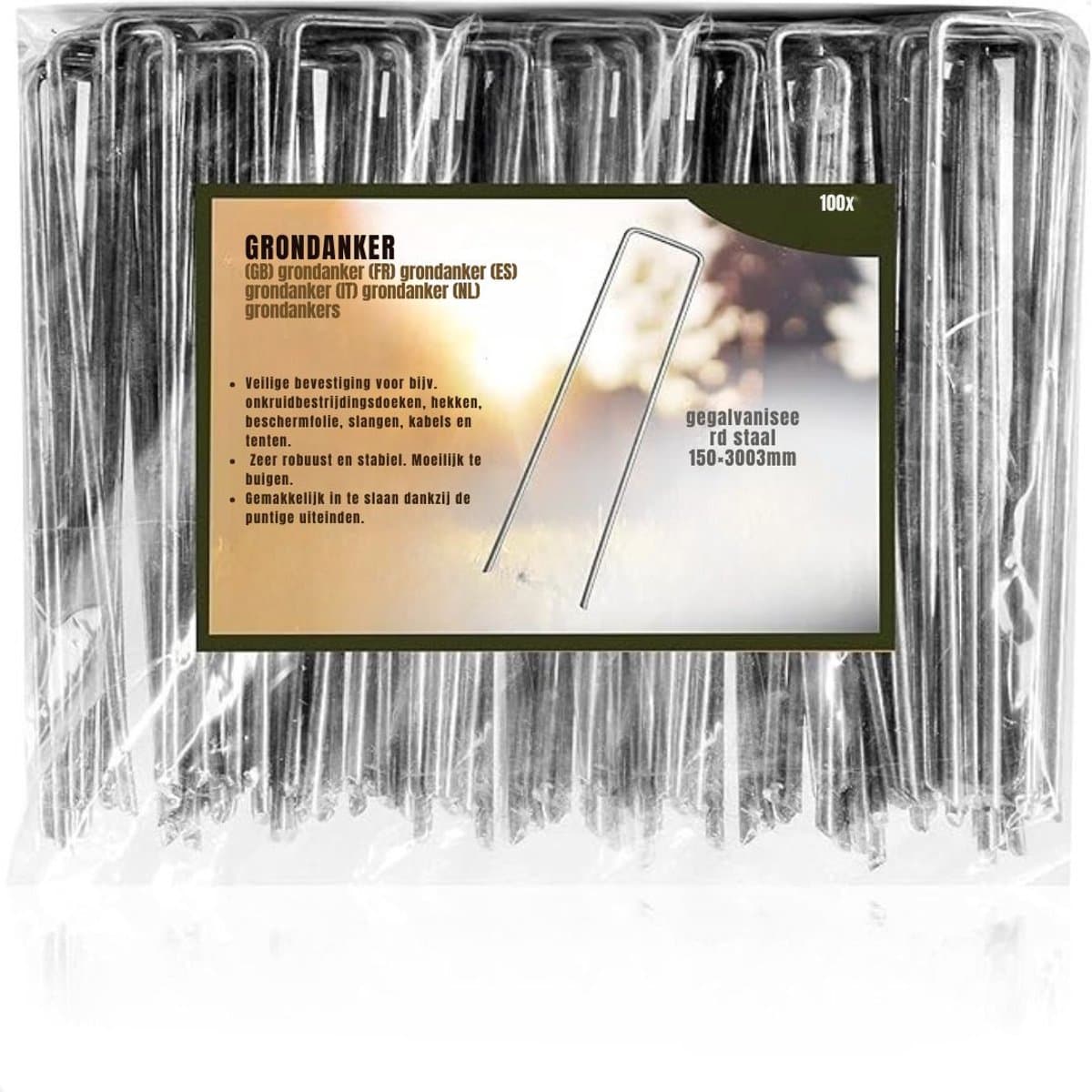 GTB® Gronddoekpennen - Worteldoek Pennen - Zilver - 15cm x 3cm x 1cm