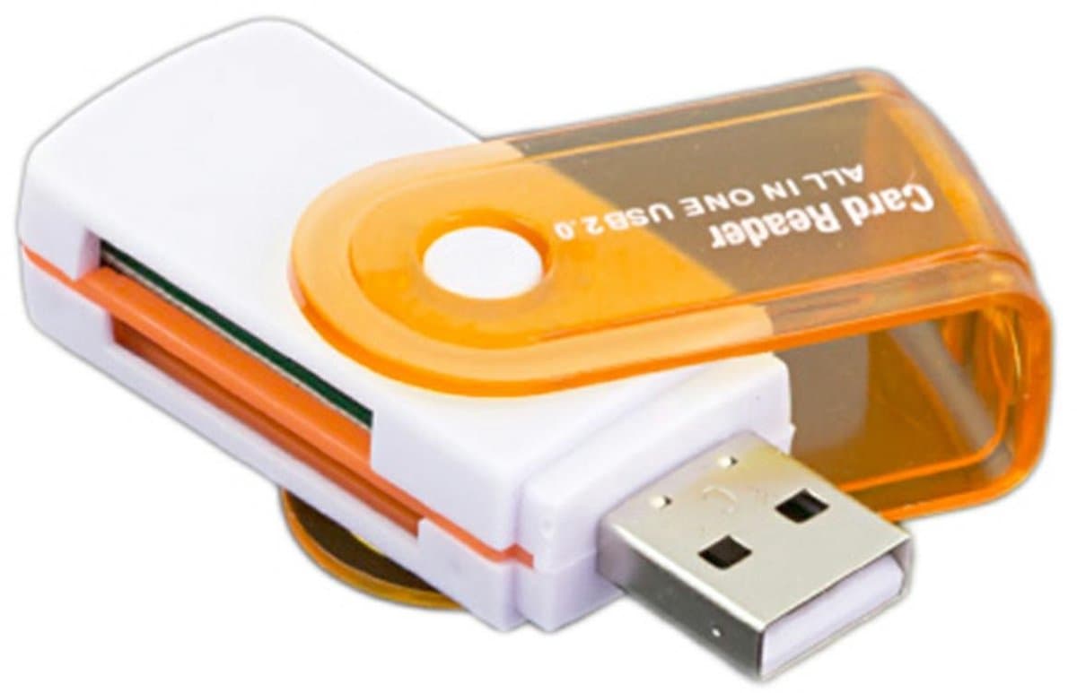 Multifunctionele USB Kaartlezer 4 in 1 USB 2.0 M2 SD SDHC SD TF Geheugenkaart Smart Reader - Geel