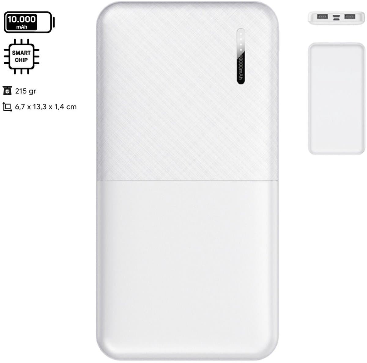 Electrox - Powerbank 10000 mAh - 22.5W Snellaad Functie - USB-A, USB-C & iOS - Universeel voor Smartphones, Tablets & Gadgets - Reis Powerbank - Draagbare Lader - Joker - Wit