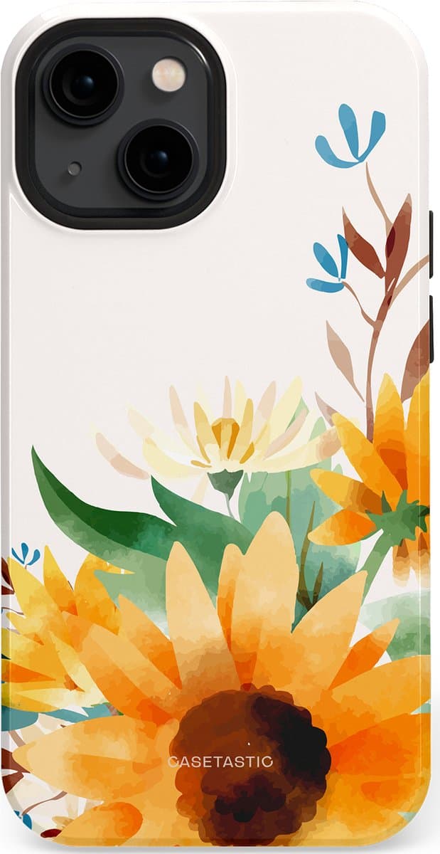 Casetastic Hoesje Geschikt voor Apple iPhone 13 Mini Magsafe - Stijlvolle Beschermende Duo-layer Case - Stralend geel