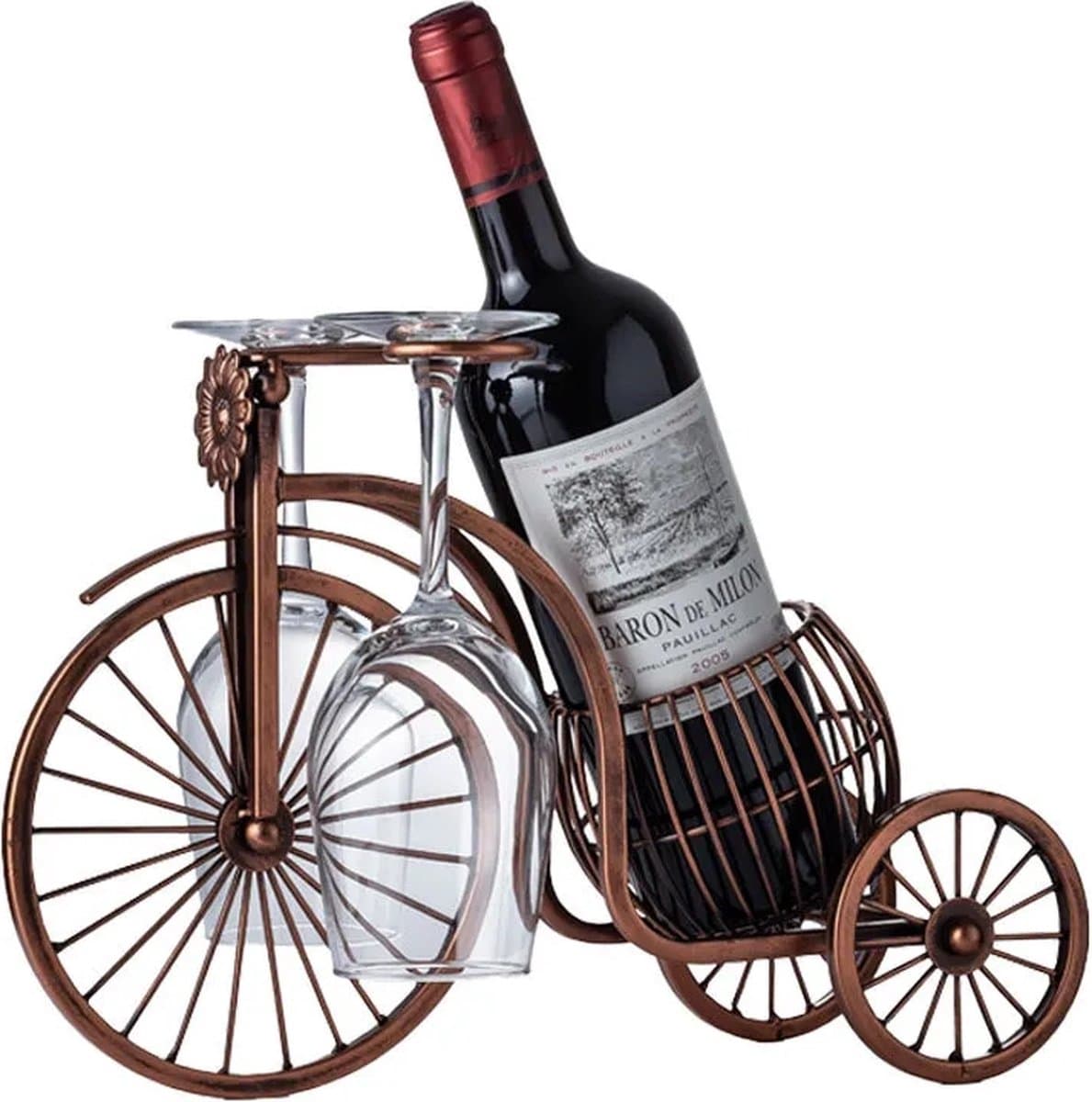 TAGE WIJNREK VINWIJN FLES EN GLAS HOUDER BAR THUIS DECORATIE DISPLAY STAND