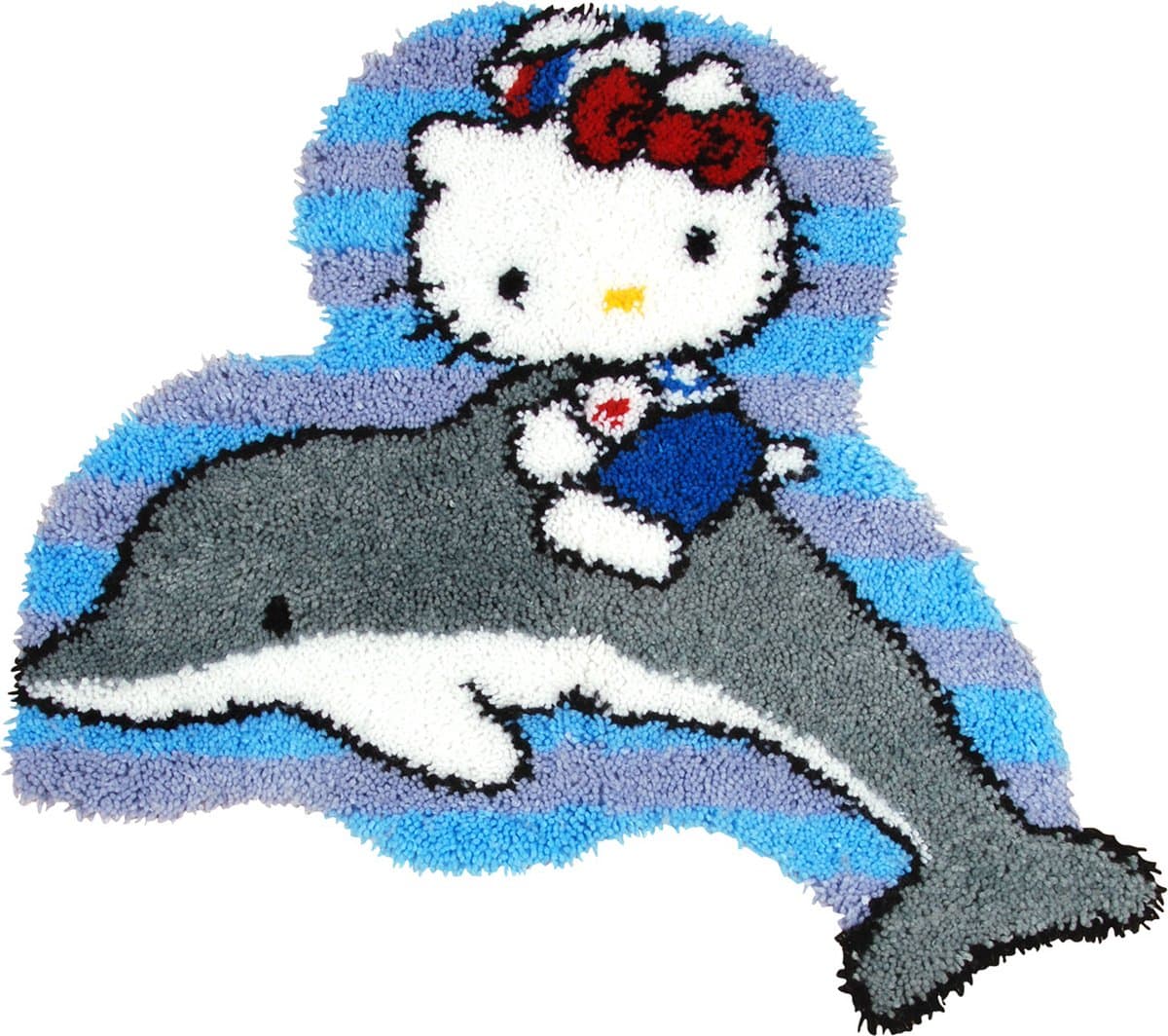 Vervaco - Knoopvormtapijt kit - Hello Kitty op dolfijn - PN-0149833 - Borduren - Borduurpakket - Borduurpakket volwassenen - Borduurpakket kind