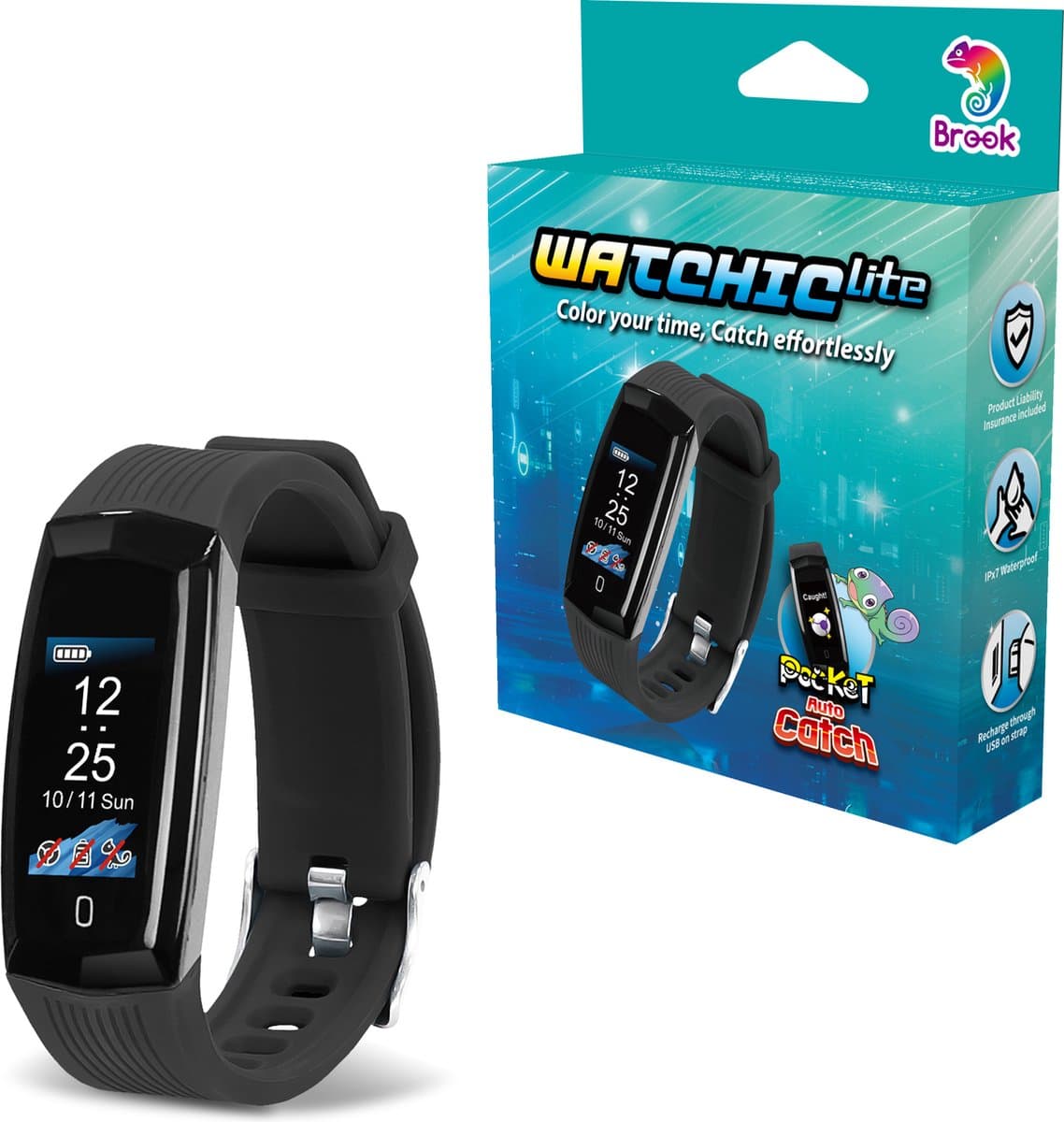 Brook Pocket Auto Catch Watchic Lite met Kleurenscherm voor Pokémon GO Polsband Horloge