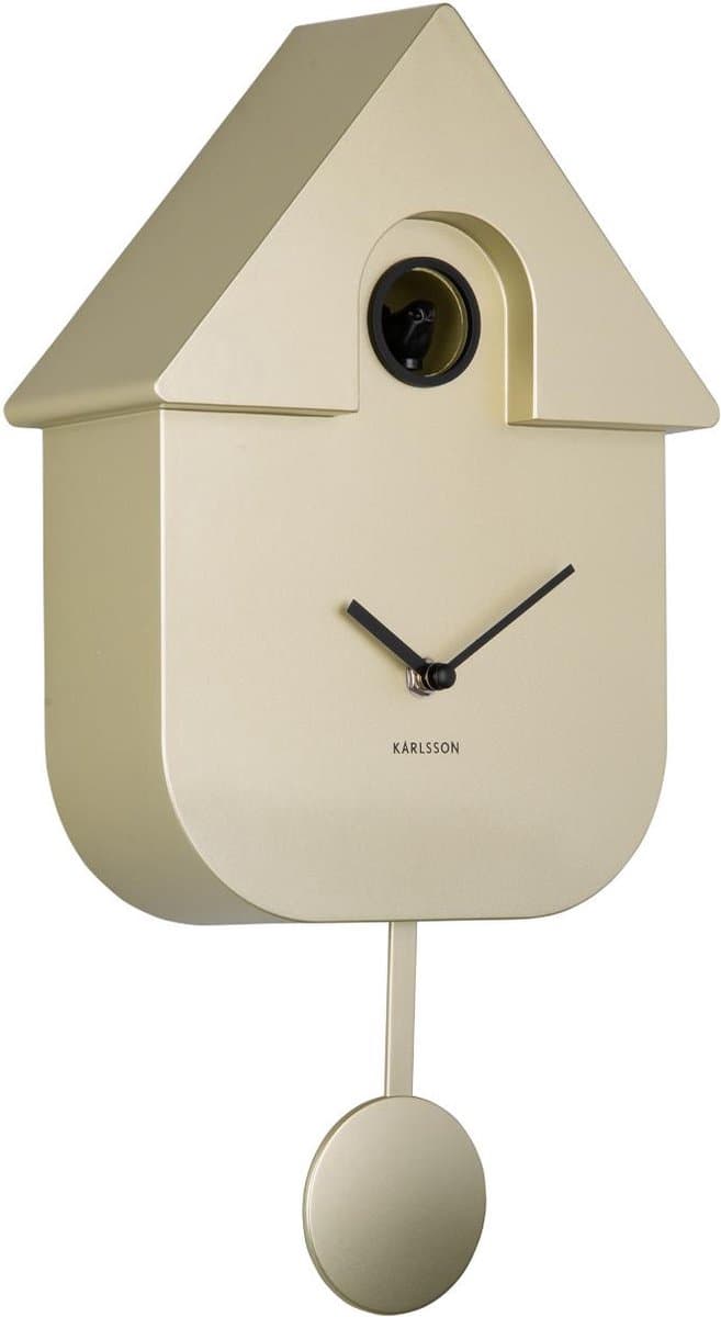 Karlsson Koekoeksklok Modern Cuckoo Metallic - Goud - 21.5x8.5x41cm - Wandklok Scandinavisch
