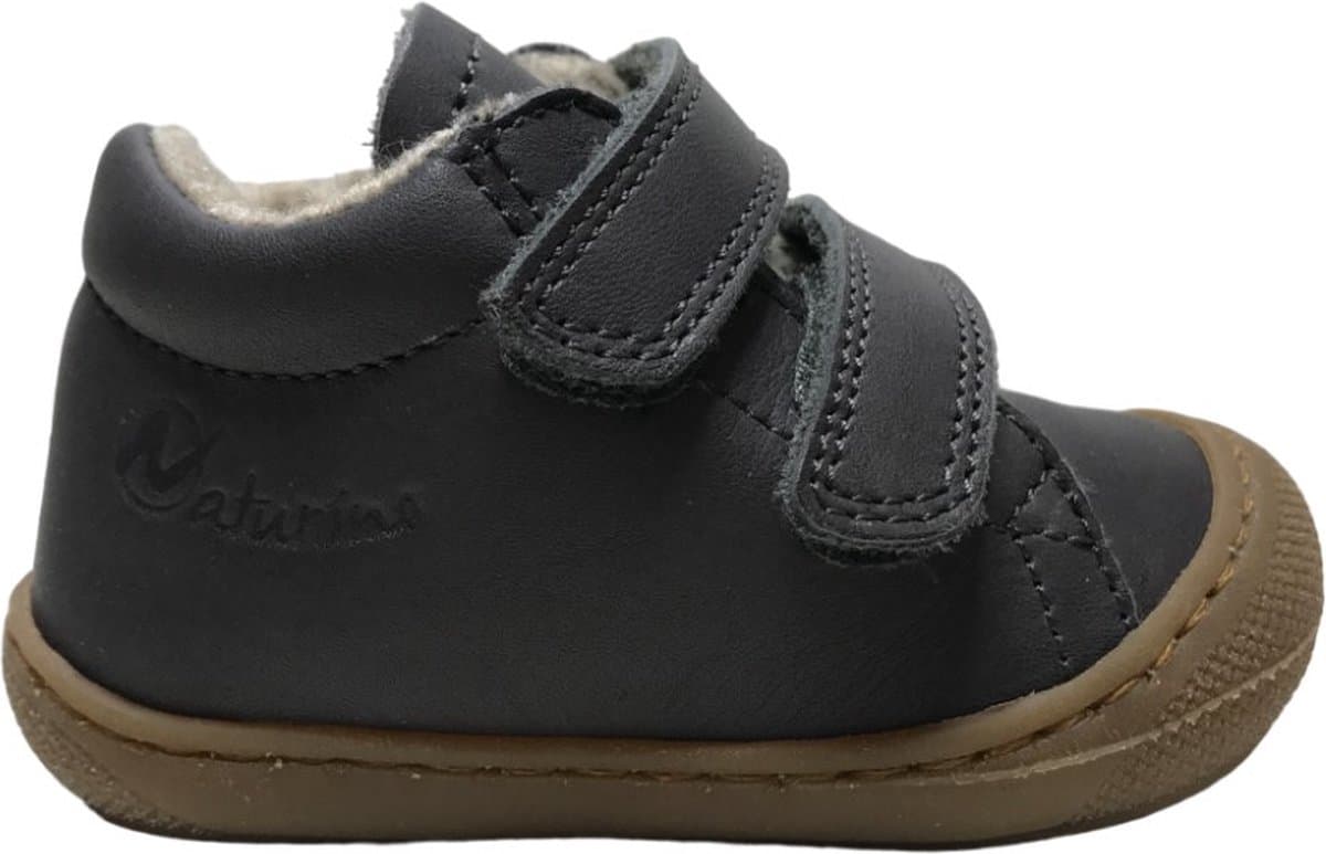 Naturino - Cocoon- Mt 19 - velcro's bumper warme effen lederen sneakers - grijs