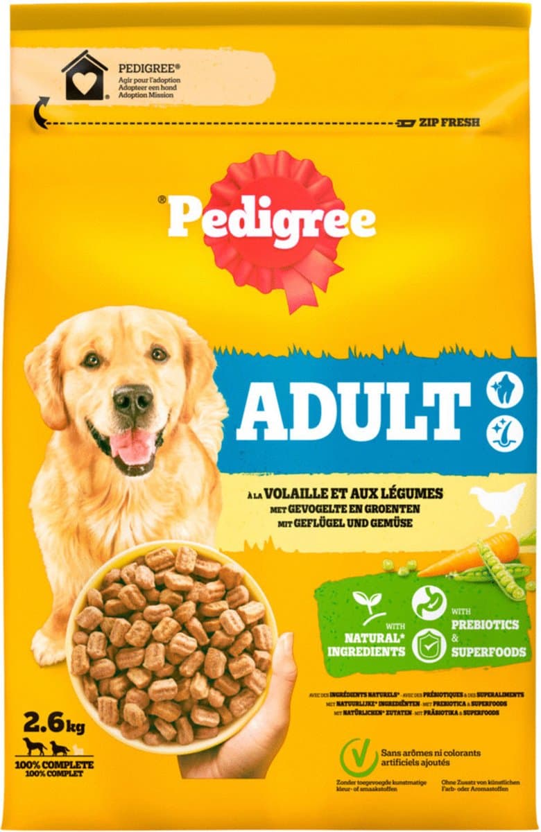 Pedigree honden droogvoer volwassen gevogelte&groenten