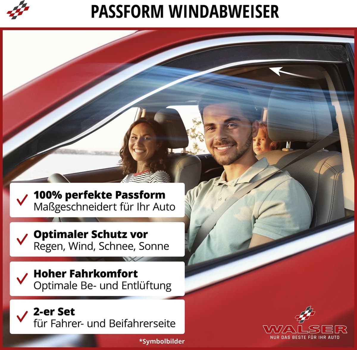 Walser Zijwindschermen voor Ford Fiesta VII 05/2017-Vandaag - 3-deurs