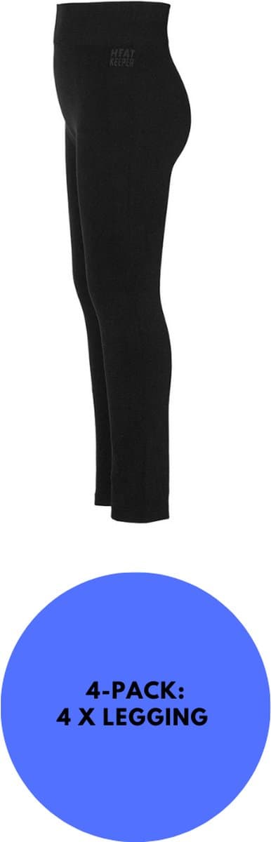 Heatkeeper - Thermolegging kind - Zwart - Maat 128/134 - 4-Pack - Thermokleding kinderen