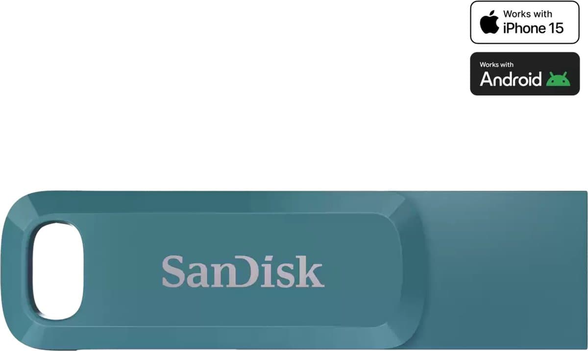SanDisk Ultra Dual Drive Go USB flash drive 512 GB USB Type-C 3.2 Gen 1 (3.1 Gen 1) Turkoois