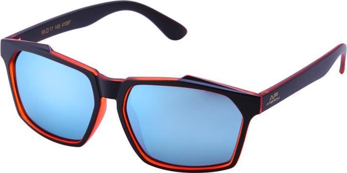Amoy Somerset HD 1.1mm 7 Layers Polarized Lens - TR-90 Zwart Orange Ultra-Light frame - Anti-Reflect coating - Ultra Light Blue True Revo Coating - UV400
