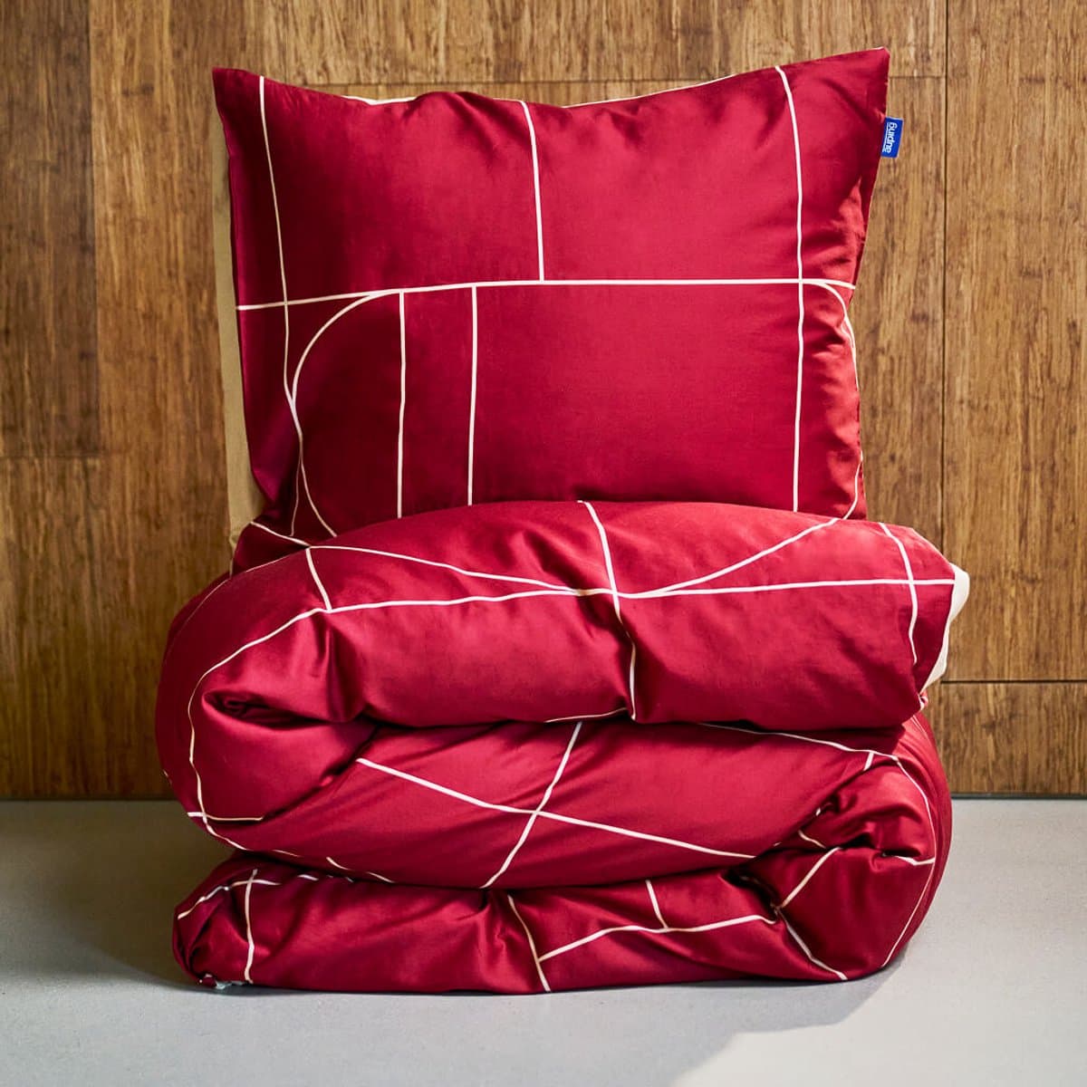 Auping Graphic bordeaux Dekbedovertrek - Tweepersoons 240 x 220 cm - Biologisch katoen - Rood