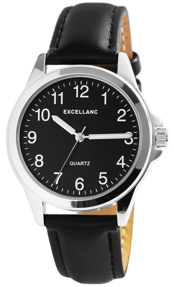 EXCELLANC Herenhorloge van imitatieleer 2900212 Excellanc herenhorloge met imitatieleren band, 22,5 cm
