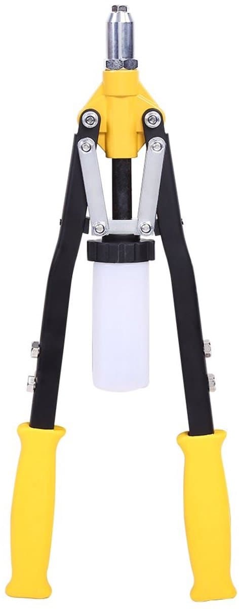 Dailygoods- Blindklinknageltang Professionele Set - 6 Mondstukken - Staal - Hefboomklinknageltang - Hoogwaardig - Gewicht 1,4 kg - Klinknagelset