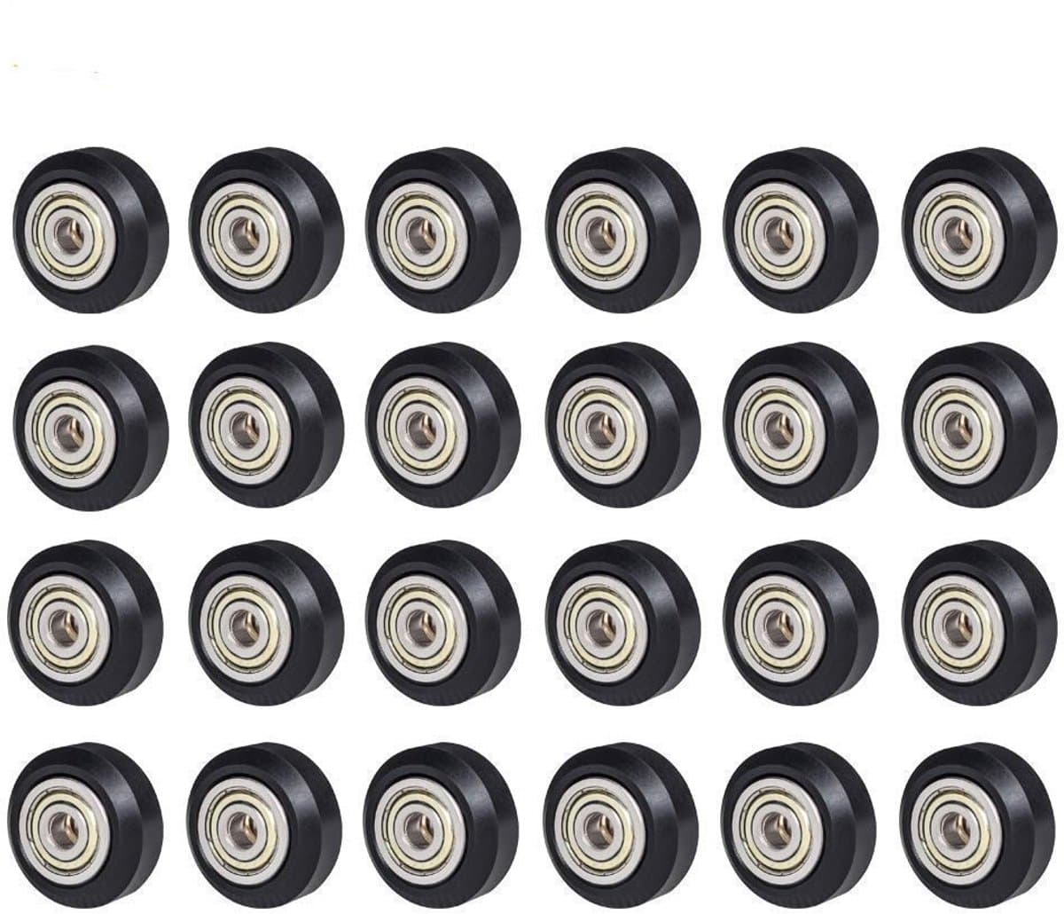 Dailygoods- 3D-printer Wielen 24 Stuks - V-Slot Rollen - POM Wiel - Compatibel met Creality Ender 3 - Duurzaam - Lichtgewicht - 3D-printer Onderdelen