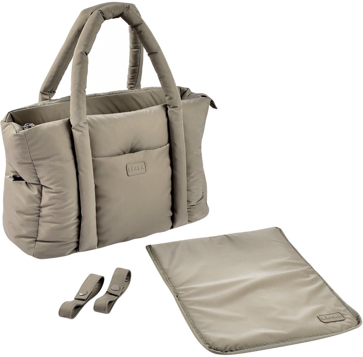 Béaba Paris Puffy Luiertas - Trendy Gewatteerde Verzorgingstas - Verzorgingstas met Verzorgingsmatje & Koelvak - 10 Vakken - Kinderwagen- & Trolleybevestiging - Gazelle - Unisex Babytas - Babytas 25l - Groen