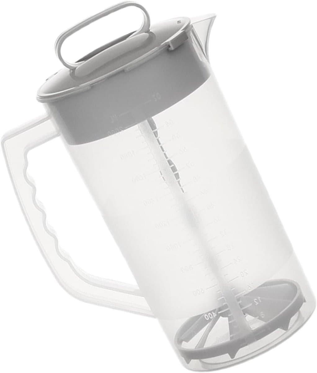 Mengkan, sapkan, 68 oz, koudwaterkaraf voor sap, melkthee en drankpoeder, transparant, voedselveilig PP, hittebestendige en gemakkelijk te reinigen koelkastkan voor gezinnen U