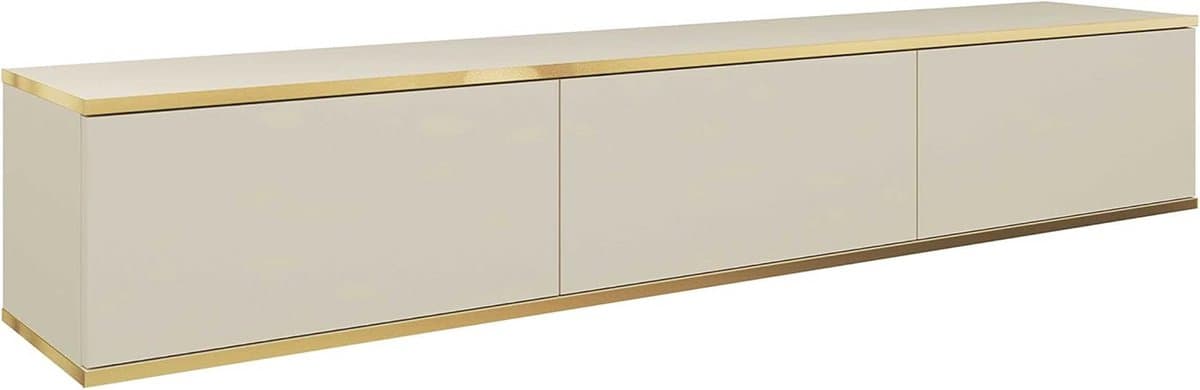 TV Meubel - Wandmeubel Dressoir - Woonkamer Inrichting - Push Open Systeem - 175 cm Breed - Beige