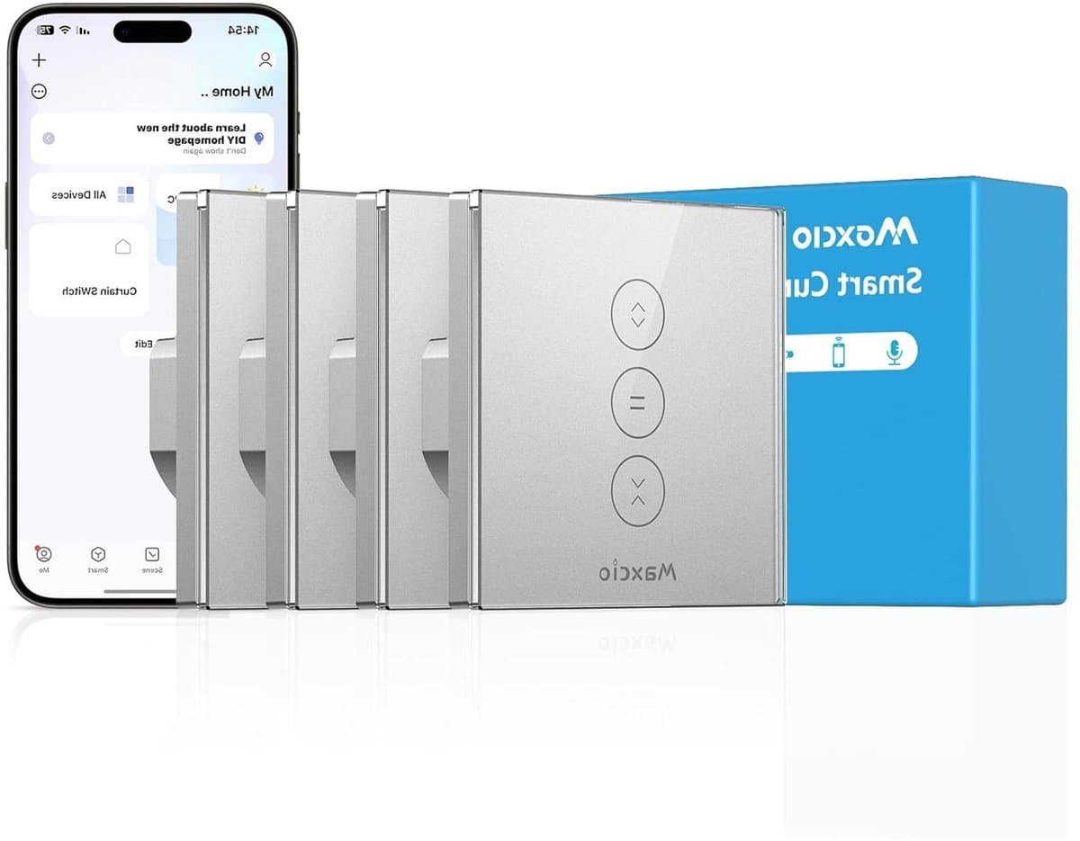 Rolluikschakelaar - Smart Home Schakelaar - Bediening Rolluiken - Wifi en Spraakbesturing - 4 stuks - Zilver