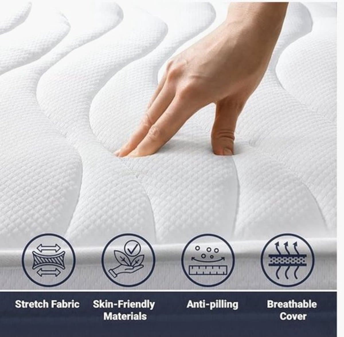 Topper RelaxFit 180x200 - Topdekmatras 10 CM - HR 45 Koudschuim