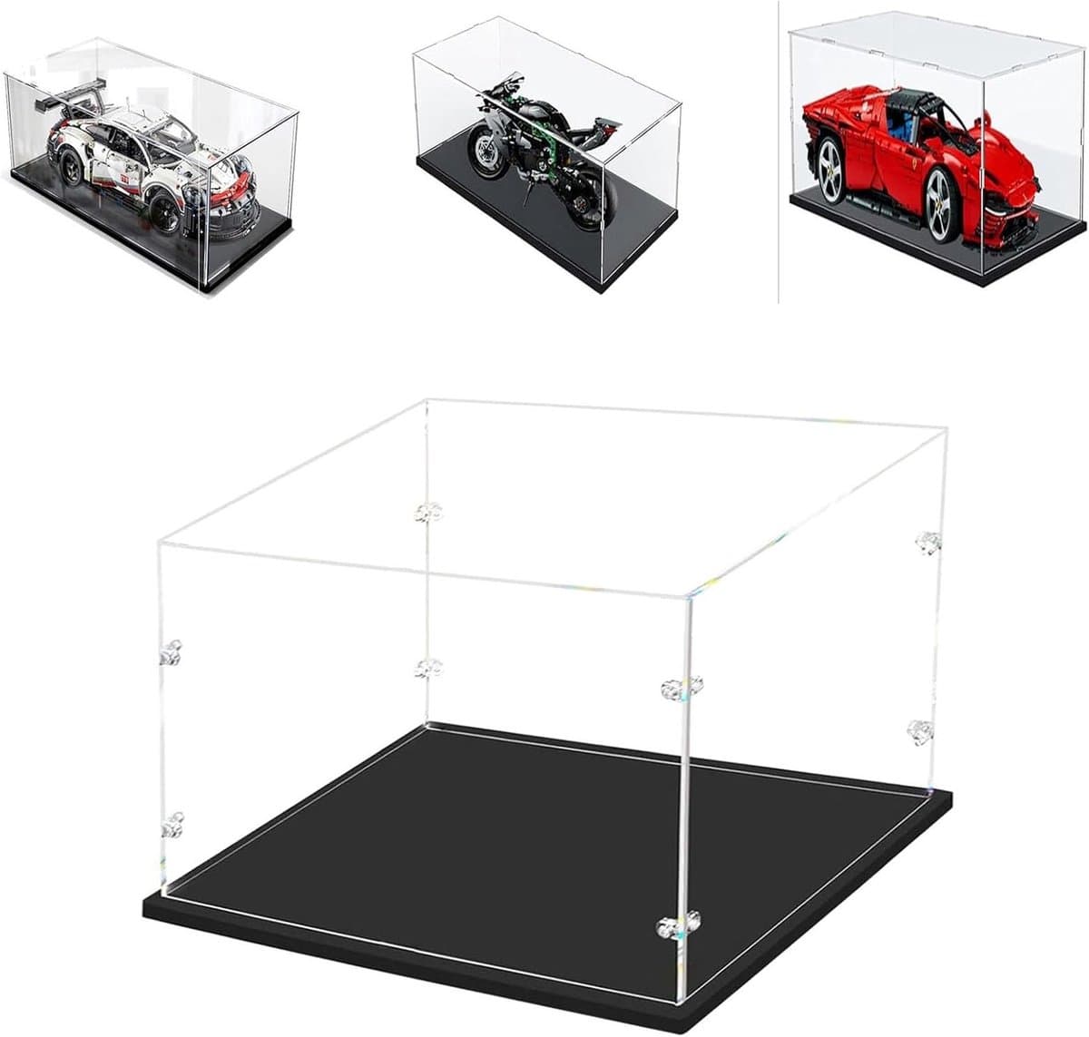 Dikke heldere acryl vitrinekast voor tabletop gebruik - stofdicht, ideaal voor verzamelobjecten, LEGO en decoratie (35 x 20 x 20 cm)
