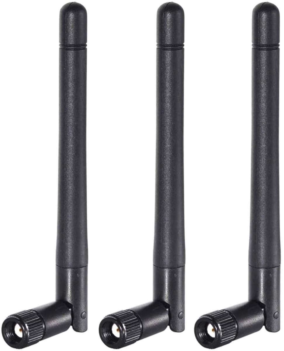 Allecto - RP-SMA wifi-antenne - dual band - 3 stuks - 2,4 GHz 5,8 GHz - versterking 3 dBi - omnikanaal - geschikt voor draadloze netwerken - 11 cm