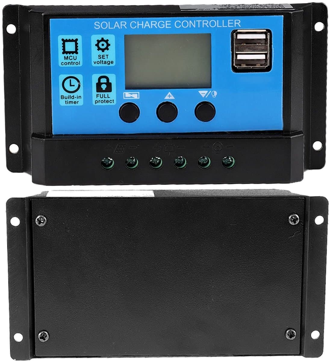 Dailygoody - Zonne-controller - 40A Solar Controller - Dual USB-poort - LCD-scherm - 12V 24V - Voor zonne-energie systemen - Gloednieuw