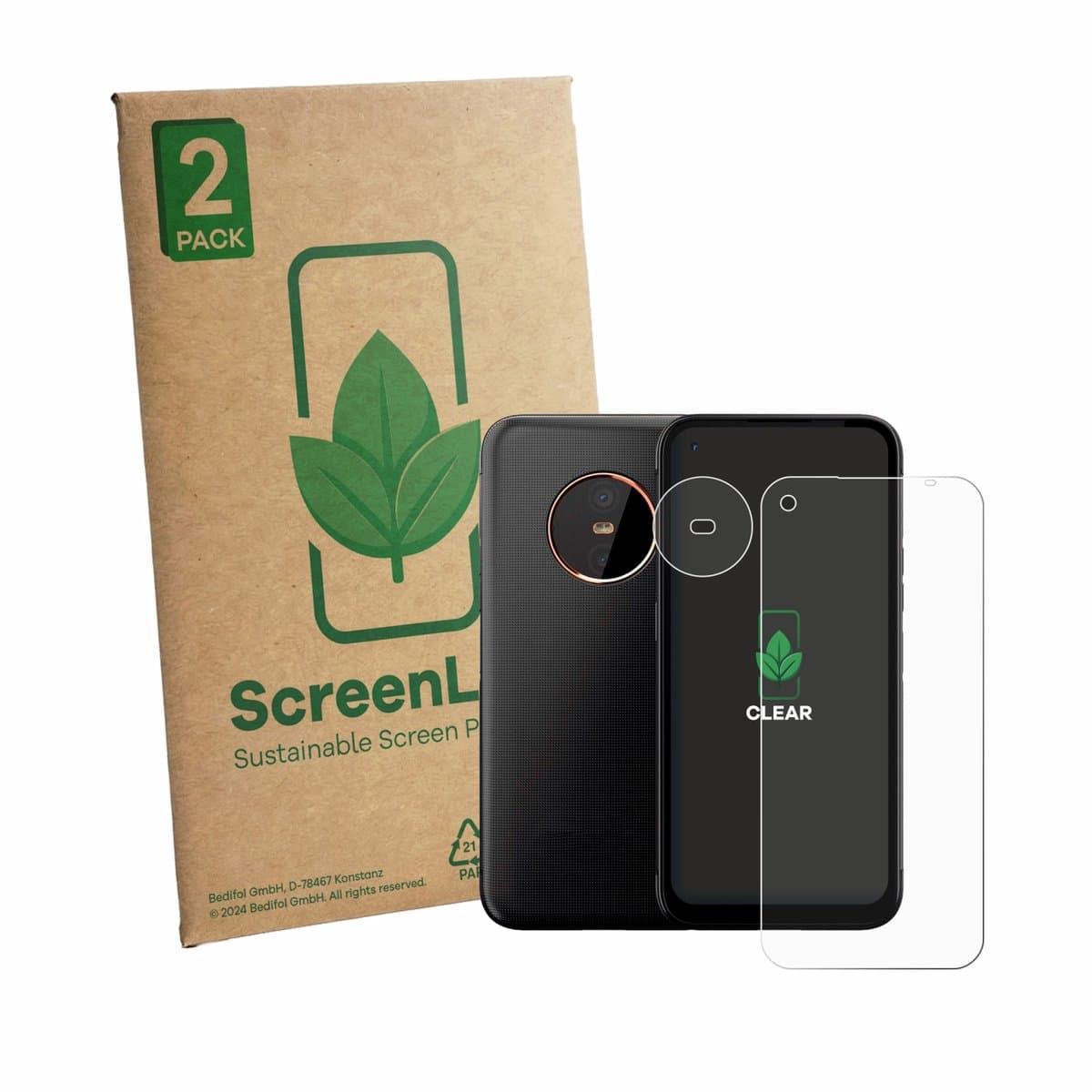 ScreenLeaf - Screenprotector voor Gigaset GX6 Pro (Voor+Camera) - Duurzame schermbescherming Folie Beschermfolie transparant 2 Stuks