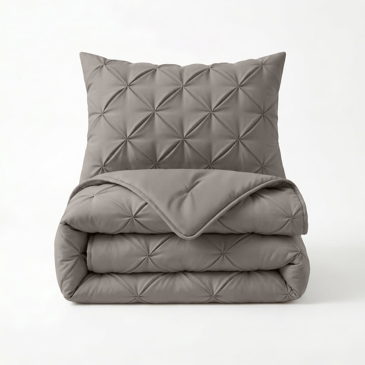 Sleeptime® 2 in 1 Dekbed zonder Overtrek Pintuck - Wasbaar Dekbed - 240x220 - Taupe/Grijs