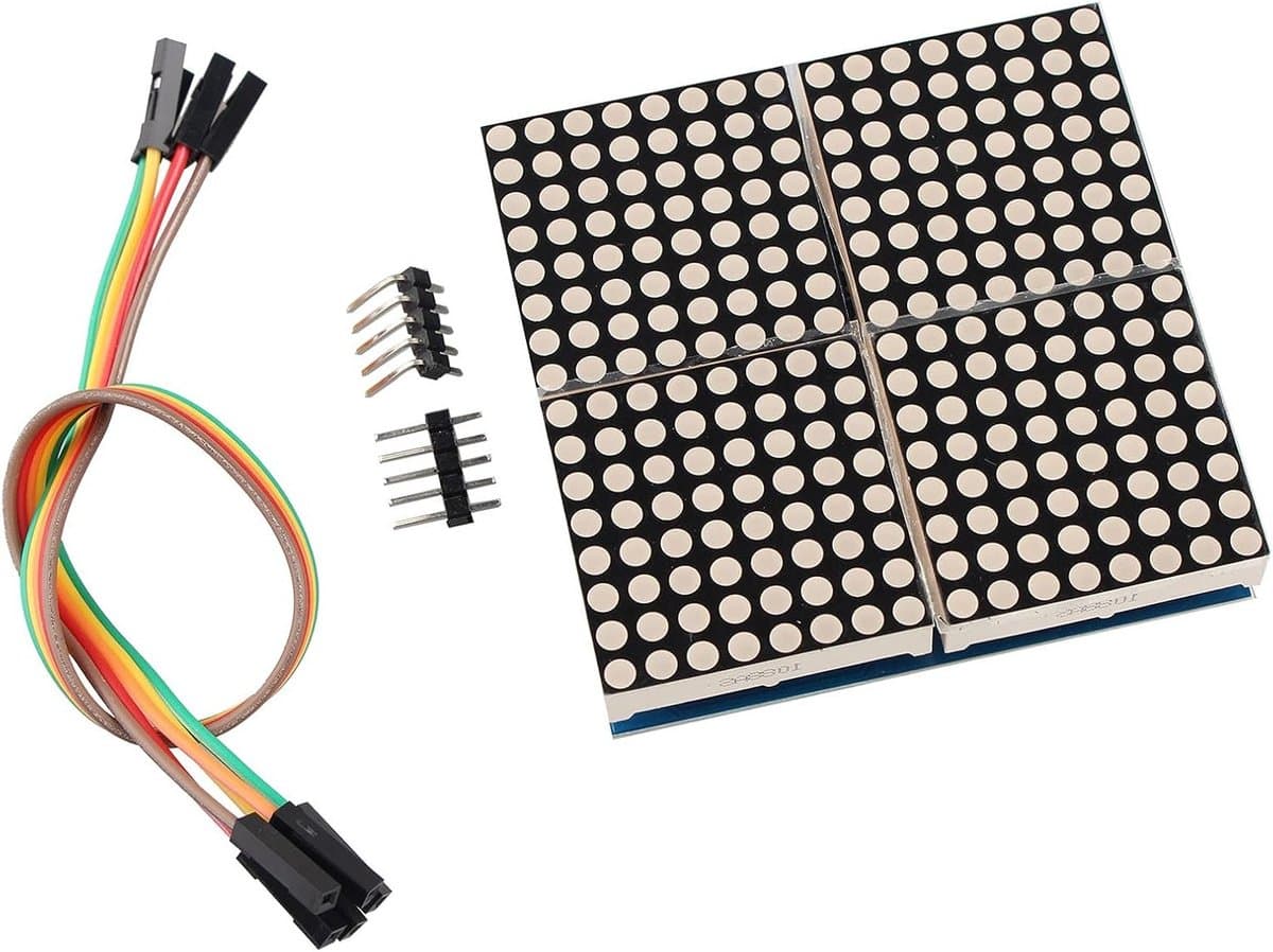 Dot Matrix 7219 Module voor Microcontroller - 4 in 1 LED Display met 5-pin Aansluiting voor Arduino en Raspberry Pi, Geschikt voor Projecten en DIY