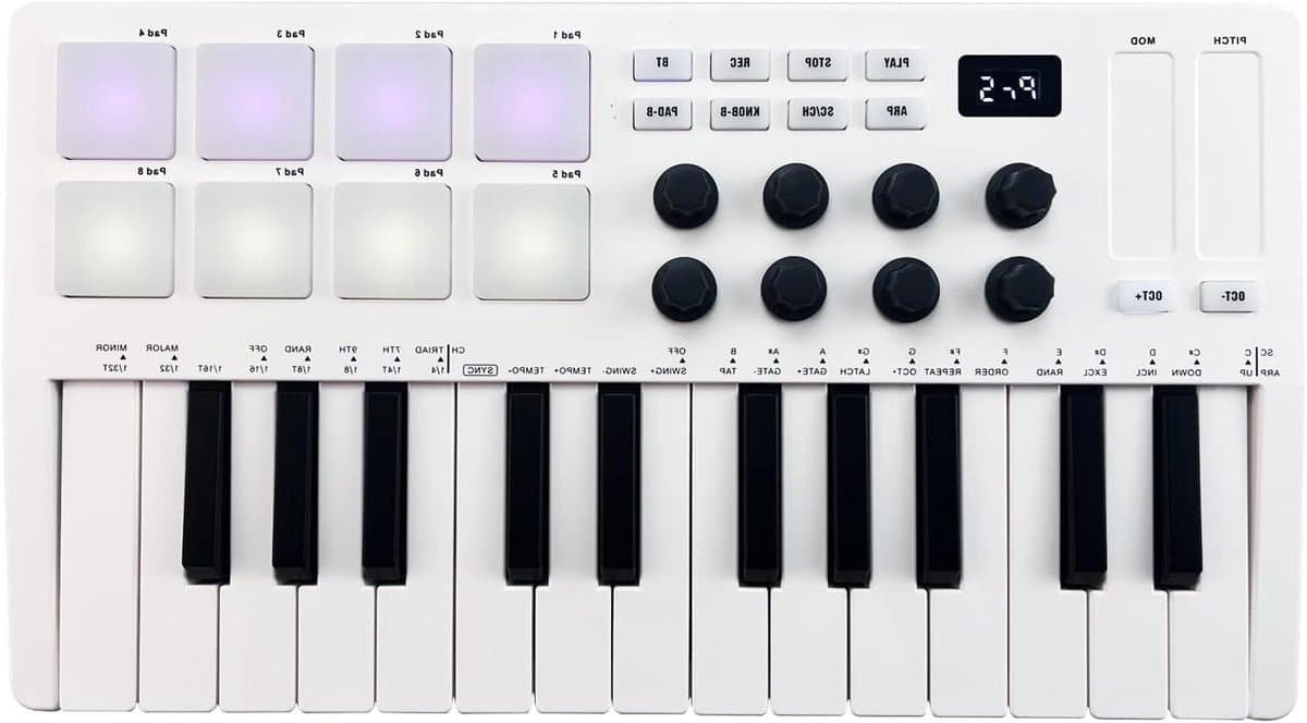 MIDI Keyboard - Controller - Muziek Maken - Aanslaggevoelig - 25 Toetsen - Zwart