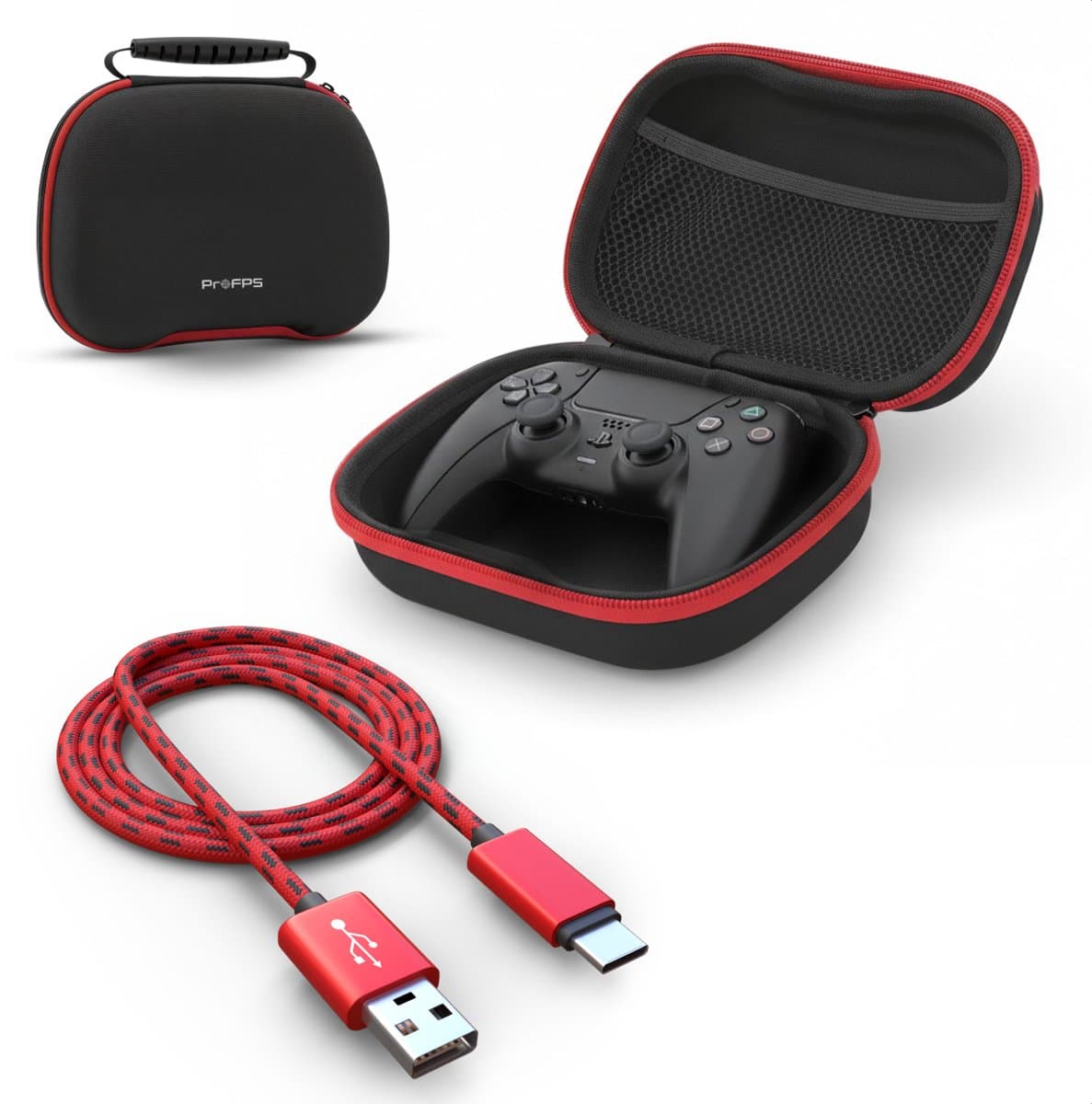 ProFPS Accessoirepakket Essential voor PS5 Controller – Case & Oplaadkabel