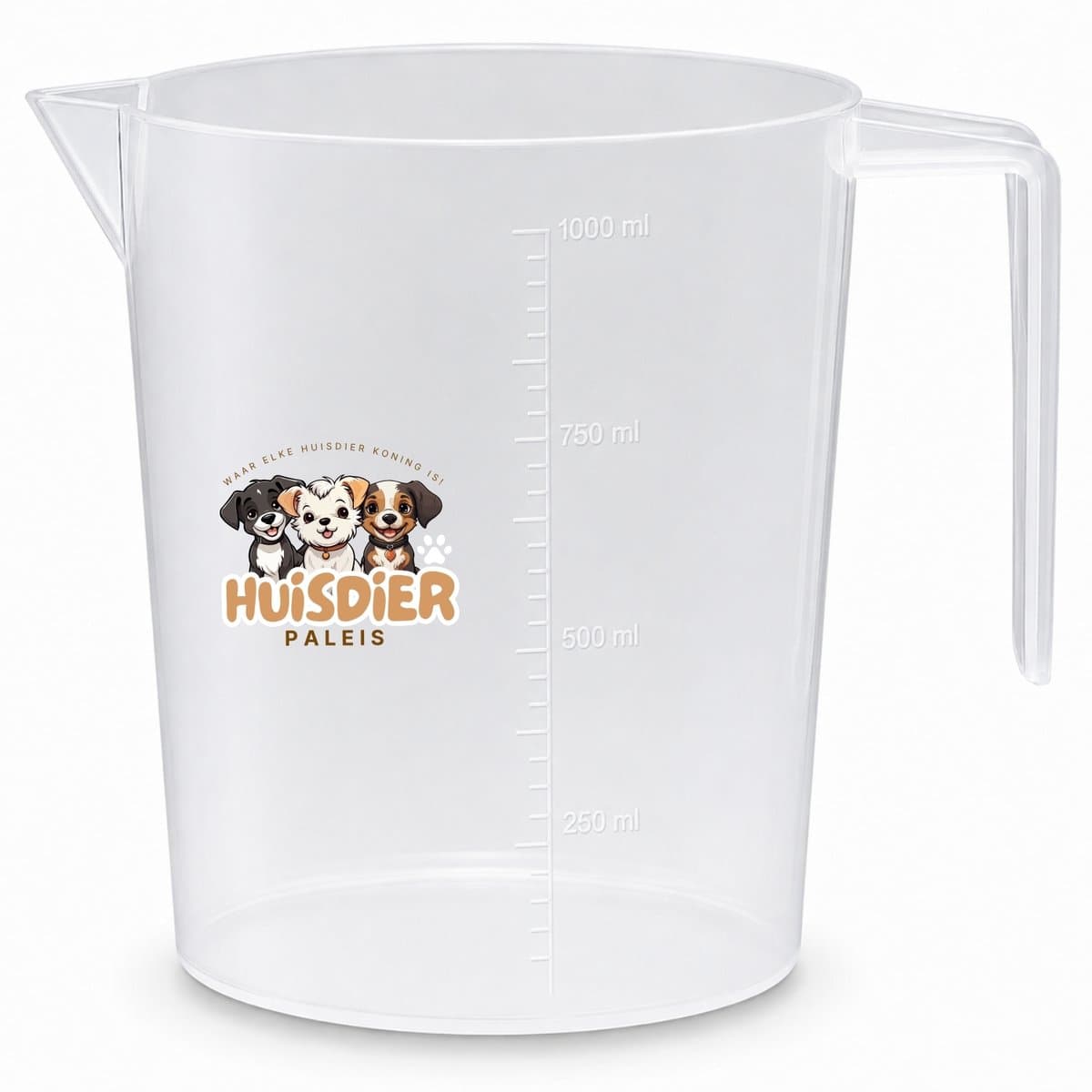 Maatbeker Hondenvoer - Kattenvoer - Huisdiervoer - Transparant - Rond - 1 liter - Voor Voercontainer of Voerton