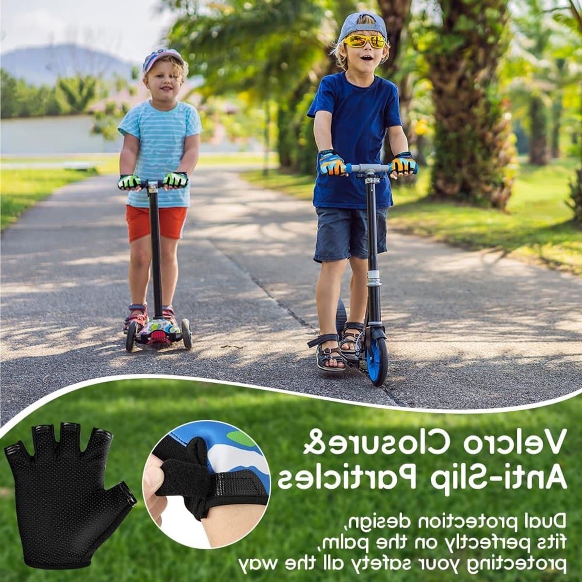 Fietshandschoenen voor Jongens en Meisjes - Ademend, Antislip, Vingerloos voor BMX, MTB en Buitenactiviteiten