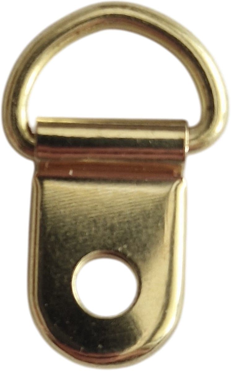 Han‑Bar® D‑Ring Hangers – 50 stuks – Koper kleurig - Metaal – Inclusief Schroeven – Voor Fotolijsten, Schilderijen & Wanddecoratie – In Bewaardoos