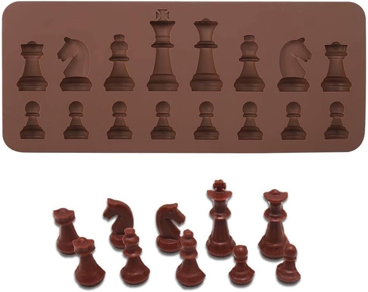 YYV Siliconen Schaakstuk Chocolade Snoep Mallen, Internationale Schaken Siliconen Hars Casting Fondant DIY Candy Cake Topper
