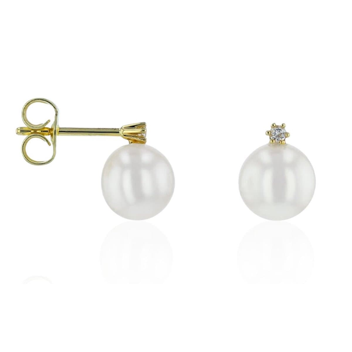 Luna-Pearls - 312.1504 - Oorbellen - Zoetwater gekweekte parel 7,5-8mm - 14K geelgoud