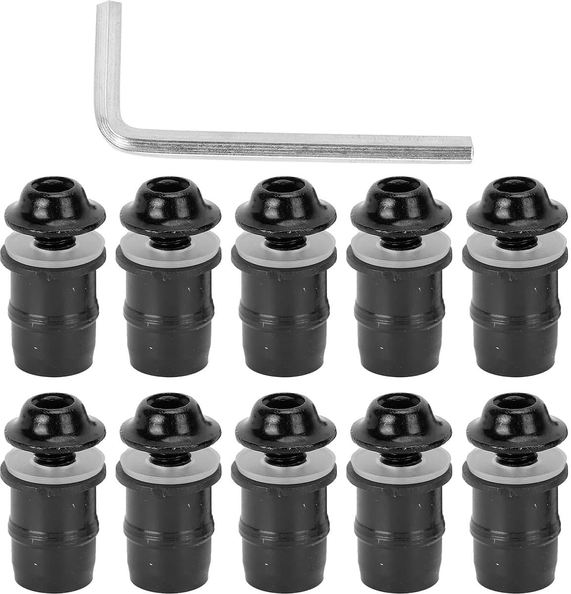 Store_8 - Kuip Scherm Bouten - Aluminium Rubber - Universele Voorruit Schroef Kit - Zwart - Geschikt voor Motorfiets - Vervangingsschroeven - Duurz...