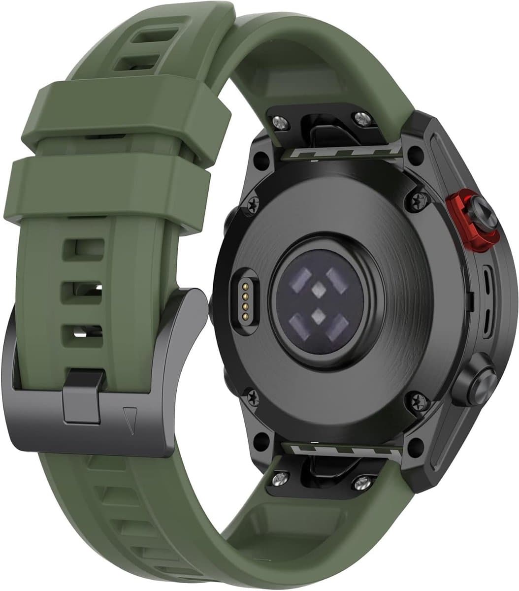 Zachte siliconen sportband voor Garmin Fenix en Instinct - Flexibele polsband met metalen gesp, vervangbare armband voor actieve gebruikers